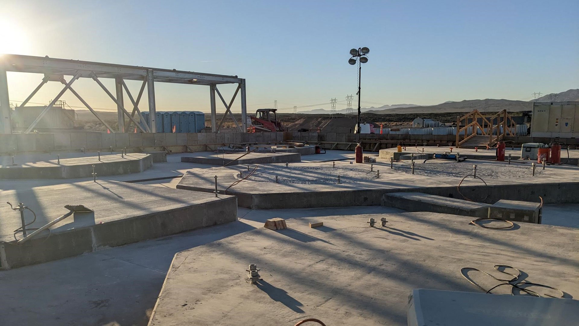 Containment wall forms ready to be stripped, now that PLS area pads are complete