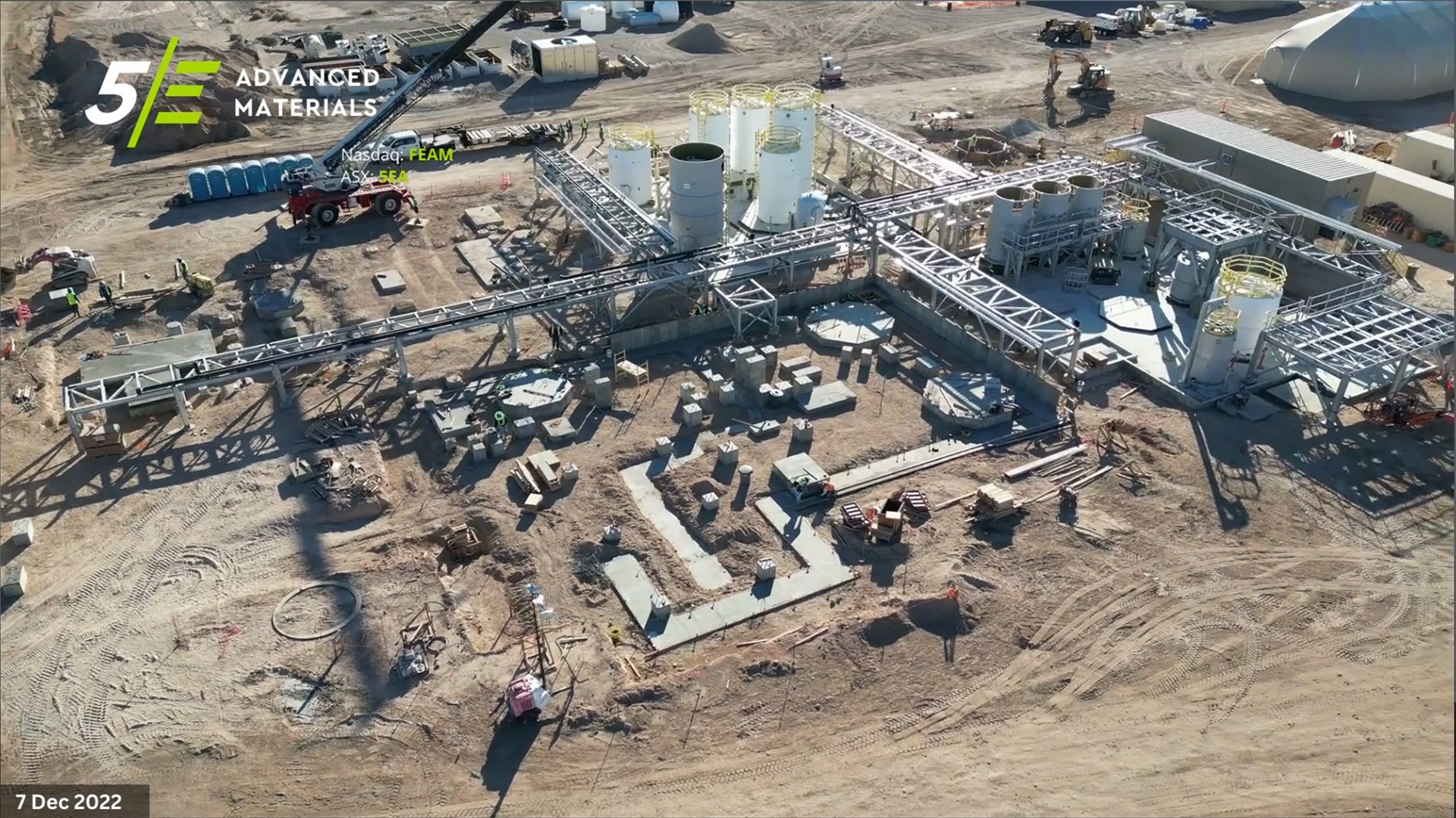 Video showing development of well field, equipment and construction personnel at capacity